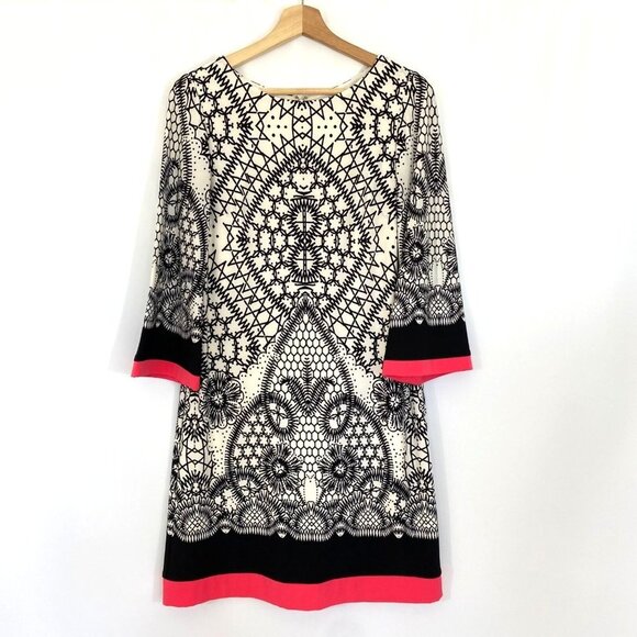 Eliza J Dress A-line Shift‎ Dress with Geometric Pattern Size 4 - Picture 2 of 7